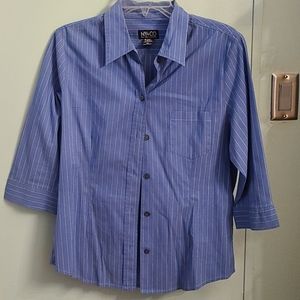New York & Co pinstripe button up blouse